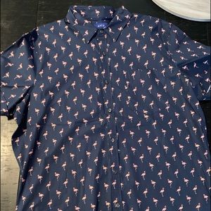 Men’s button down flamingo
